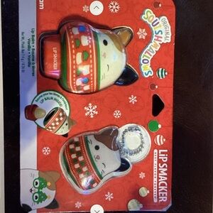 Lip Smacker Squishmallows Holiday Cat Lip Balm Duo - Red, Green, White